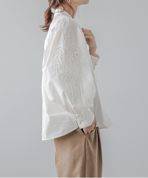 La-gemme（ラジェム） ブラウス シャツ 刺繍レースブラウス レディース