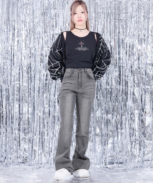 HIDOLATRAL THEODOL ボンテージデニムパンツ GRAY ボンテージデニムパンツ》GRAY | HIDOLATRAL THEODOL