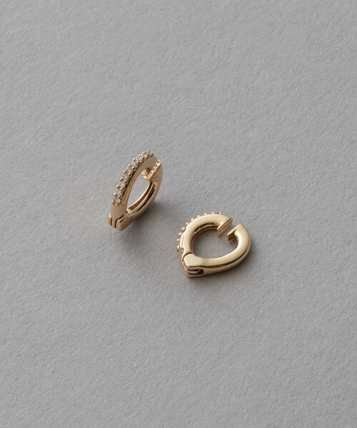 ete bijoux イヤリング K10YG ダイヤモンド リバーシブル ハグ