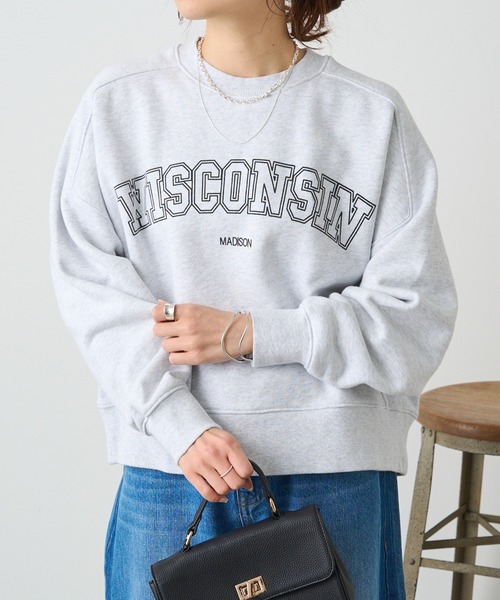 pual ce cin スウェット レディース パイルカット裏毛ロゴプリントプル