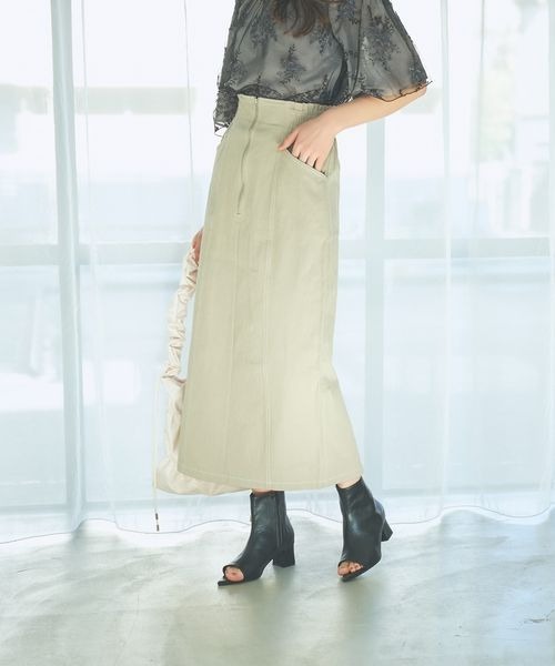 mysty woman（ミスティウーマン） スカート フロントZIPナロースカート