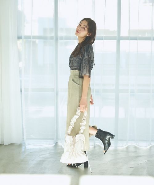 mysty woman スカート フロントZIPナロースカート 106941