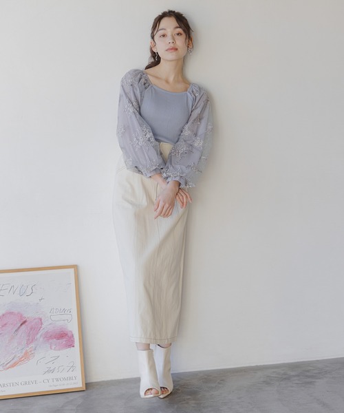mysty woman スカート フロントZIPナロースカート 106941