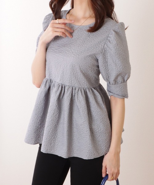 MELT THE LADY バックリボンペプラムトップス　アイボリー コウベレタス KOBE LETTUCE バックリボンペプラムトップス【クルー