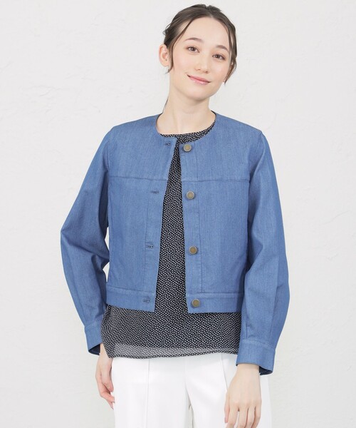 アナイ　デニムノーカラジャケット ストレッチデニムノーカラー ジャケット | ANAYI/アナイ | 三越
