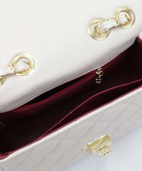 牛革　高級感　キルティング　ハンドバッグ　2way チェーン　ゴールド Retica（レティカ） ショルダーバッグ バッグ キルティングゴールド