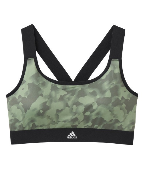 adidas★フラワー柄☆ブランドロゴ☆フィットネス☆ブラトップ アディダス adidas スポーツブラ ハーフトップ センターロゴ