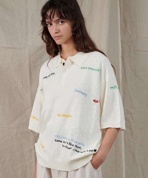 ONCILY ポロシャツ COLOR EMBROIDERY POLO SHIRT / カラー刺繍