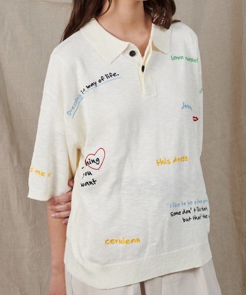 ONCILY ポロシャツ COLOR EMBROIDERY POLO SHIRT / カラー刺繍