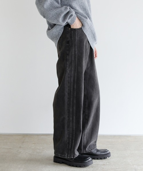 東*雲様 ジャパンヴィンテージ　Y ASM A CU S T O M ヤスマカス VINTAGE WASHED CURVED DENIM（デニムパンツ）｜WYM LIDNM（ウィム