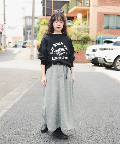 GRAMICCI（グラミチ） ニットフレアスカート / ブラック / Mサイズ GRAMICCI（グラミチ） スカート 「別注」Gramicci / ニット フレア