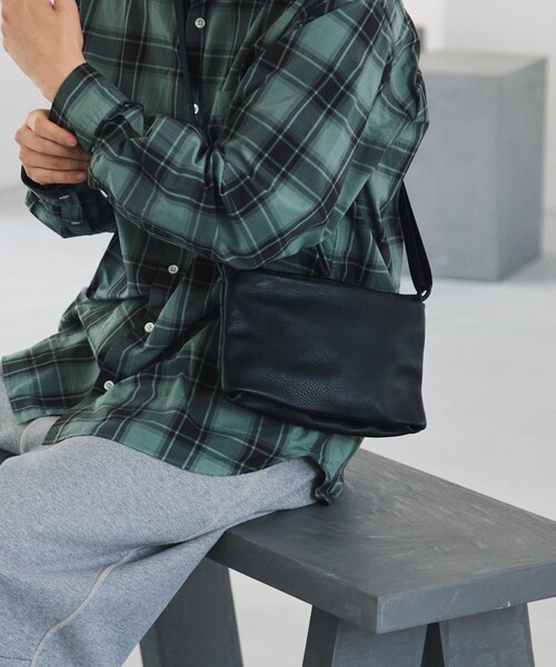 ショルダーバッグ レザー 斜めがけ first hand ファーストハンド 黒 Firsthand/2WAY Leather Shoulder Bag / レザー2WAY巾着