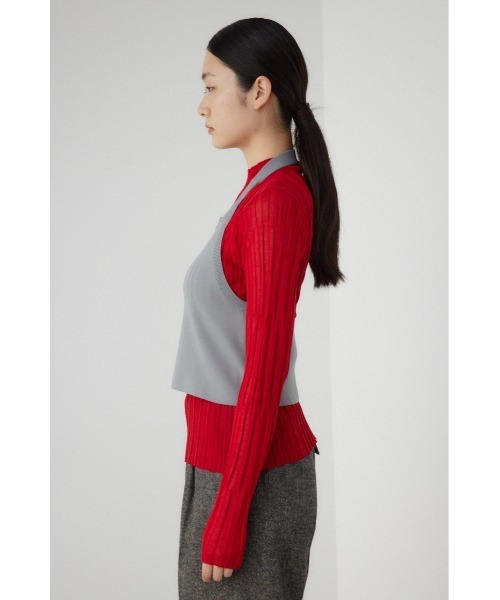 【PLUS】ホルターネックレイヤードセットニット/レディース/トップス ニット  長袖 ブランド AZUL PLUS【SALE】 AZUL BY MOUSSY | 【PLUS】ホルターネックレイヤードセット