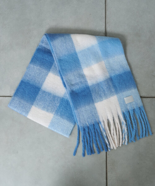 FURFUR ブークレチェックストール ファーファー FURFUR ブークレチェックストール （BLU