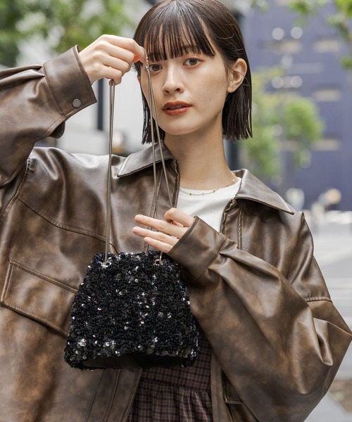 LAKOLE（ラコレ） ショルダーバッグ バッグ スパンコール巾着