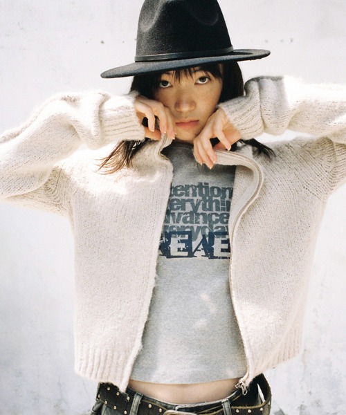 aeae ニットパーカー aeae パーカー HALF NECK KNIT ZIP-UP レディース メンズ