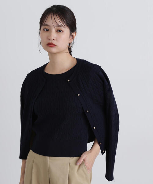 N.Natural Beauty Basic アンサンブル ミニケーブルアンサンブル  