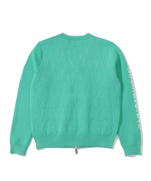 MARK&LONA カーディガン Ever Embossed Zip-Front Knit Cardigan