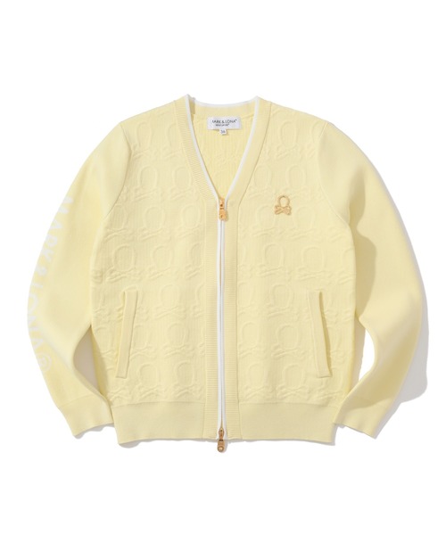 MARK&LONA カーディガン Ever Embossed Zip-Front Knit Cardigan