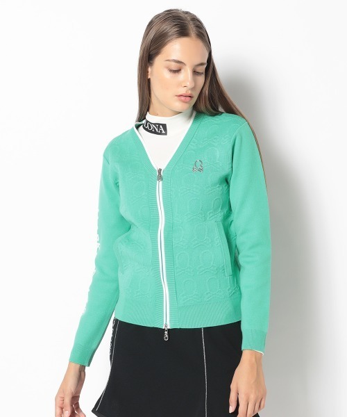 カーディガン Ever Embossed Zip-Front Knit Cardigan | WOMEN レディース MARK&LONA カーディガン Ever Embossed Zip-Front Knit Cardigan