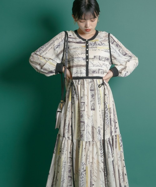 Eimee Law」 長袖ワンピース 38 ライトベージュ レディース : 88668594 