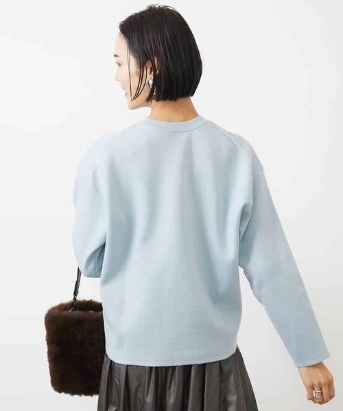 MICHEL  / ミッシェルクラン クルーネックラメニットプルオーバー MICHEL KLEIN ニット セーター クルーネックラメニットプル