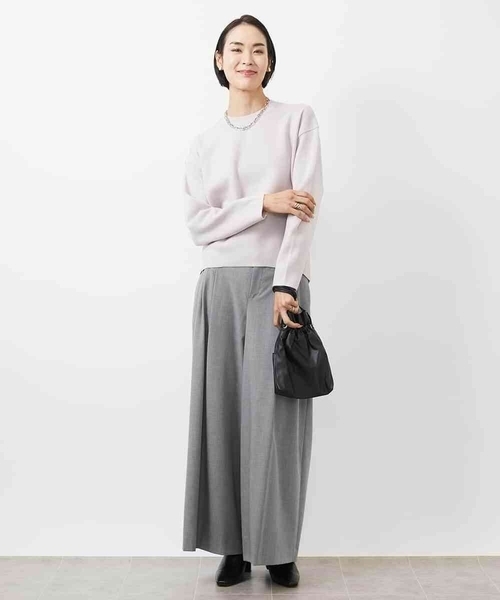 MICHEL KLEIN ニット セーター クルーネックラメニットプル