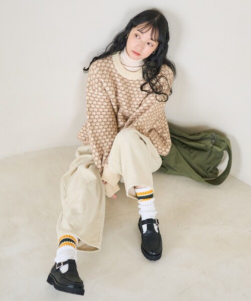 FREAK'S STORE（フリークスストア） 長袖ニット フリ- ベージュ