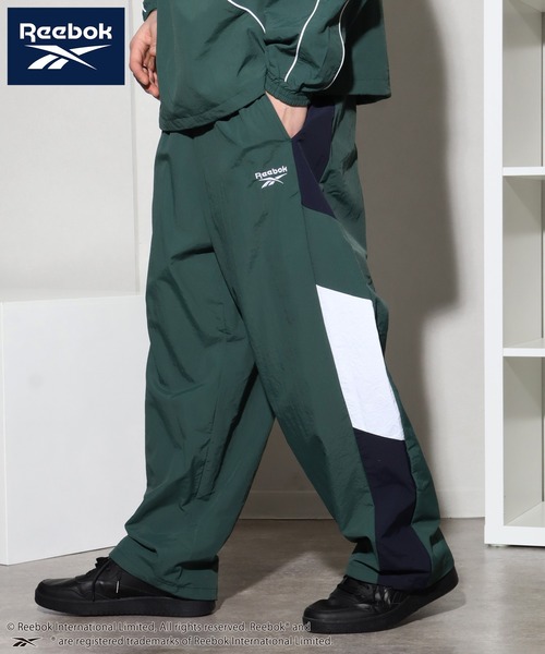 Reebok ナイロンVネックプルオーバーナイロンパイピングカーゴオーバーパンツ Reebok ナイロンVネックプルオーバーナイロンパイピングカーゴ