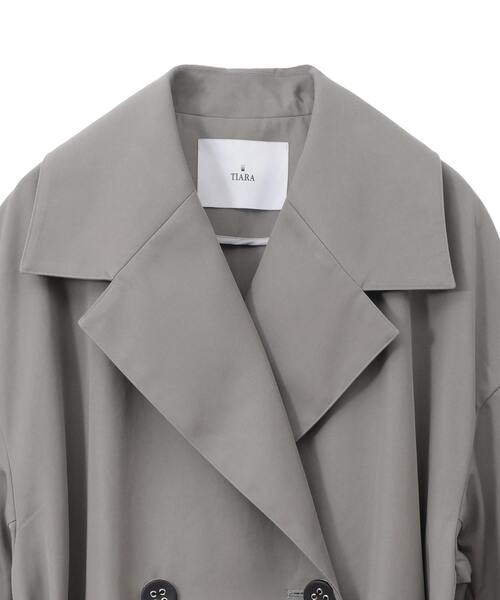 湯jw anderson 24aw グレー ダブルブレスト トレンチコート 湯jw