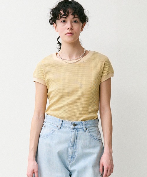 tシャツ クールタッチランダムテレコフレンチTシャツ レディース