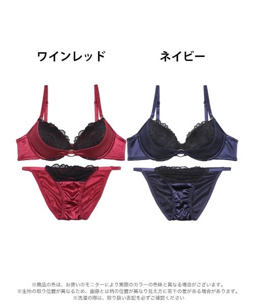 ブラジャー ショーツセット 「EFサイズ」グロッシーサテンリング