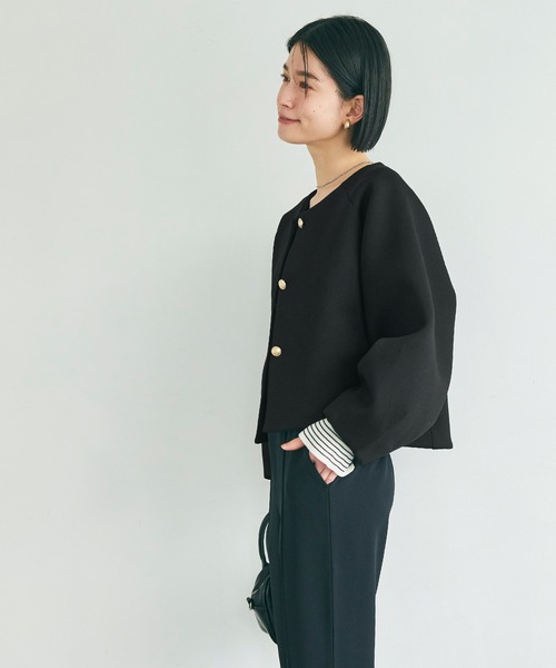 パコラベンヌ　ブルゾン　アウター レザー　レーヨン　茶　ボタン　スペイン製　上品 刺繍 デザイン レザーブルゾン – 古着屋Top of the Hillのネット