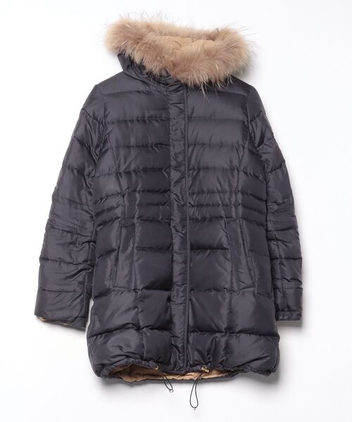 【美品】DemiLuxe beams ブラックダウンジャケット 38 Demi-Luxe BEAMS（デミルクス ビームス） キルティングダウンコート 38