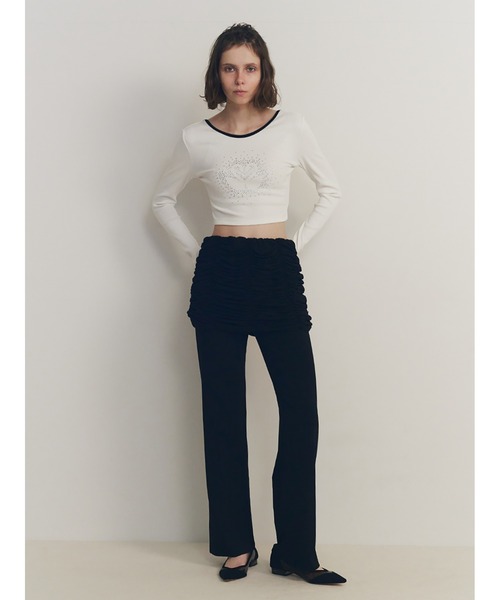 SORIN パンツ Stretchy Rayon Decorative Layered Pants