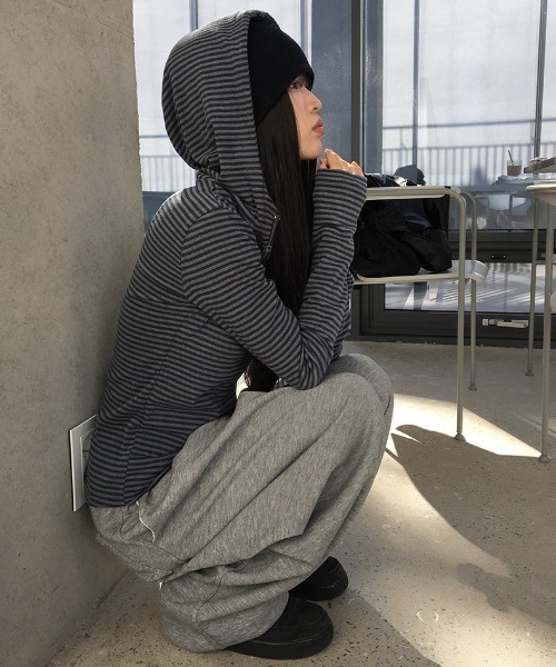 anyonemore ワイドパンツ スウェットパンツ ジャージ バック切替タック