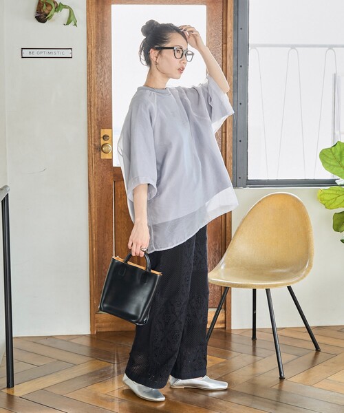 tシャツ 限定展開　オーガンジー×カットソー 重ね ラグラン 半袖 Tシャツ レディース | FREAK'S STORE | 20