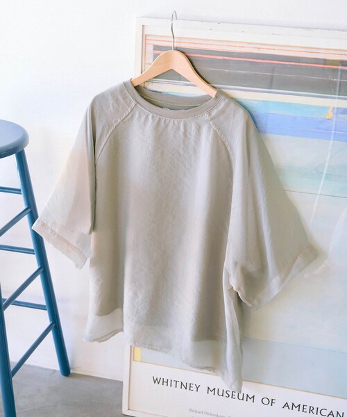 tシャツ 限定展開　オーガンジー×カットソー 重ね ラグラン 半袖 Tシャツ レディース | FREAK'S STORE | 29