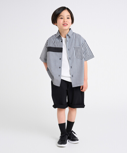 COMME CA ISM（コムサイズム） ブラウス シャツ ギンガムチェック 半袖