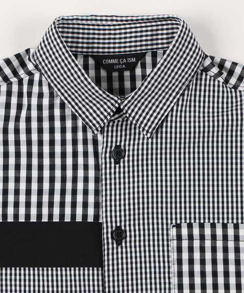COMME CA ISM（コムサイズム） ブラウス シャツ ギンガムチェック 半袖