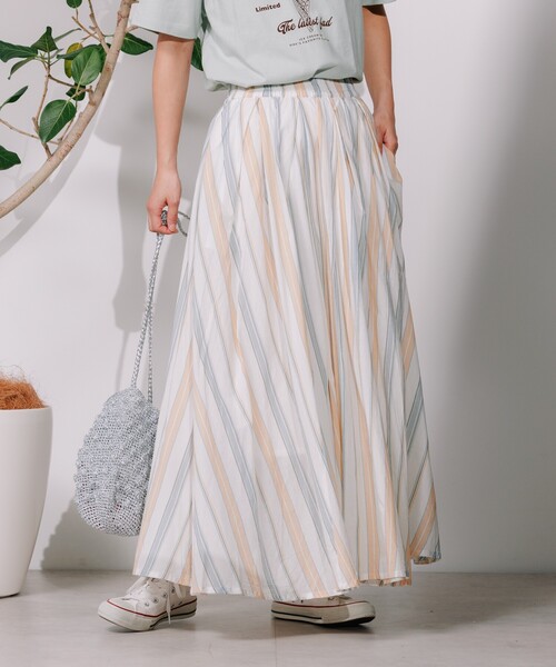 DT MaxMara ★ コットンポプリン フレアスカート LUCILLA マルチ DT MaxMara ☆ コットンポプリン製 フレアスカート GRETA ピンク
