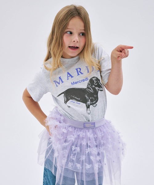 Mardi Mercer キッズ用Tシャツ Mardi Mercredi tシャツ KIDS TSHIRT TRIPLE FLOWER キッズ 子供