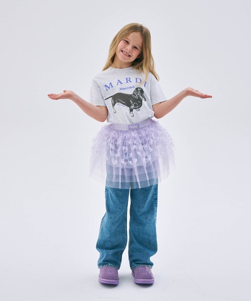Mardi Mercredi キッズ用Tシャツ【まお】 Mardi Mercredi tシャツ KIDS TSHIRT TRIPLE FLOWER キッズ 子供
