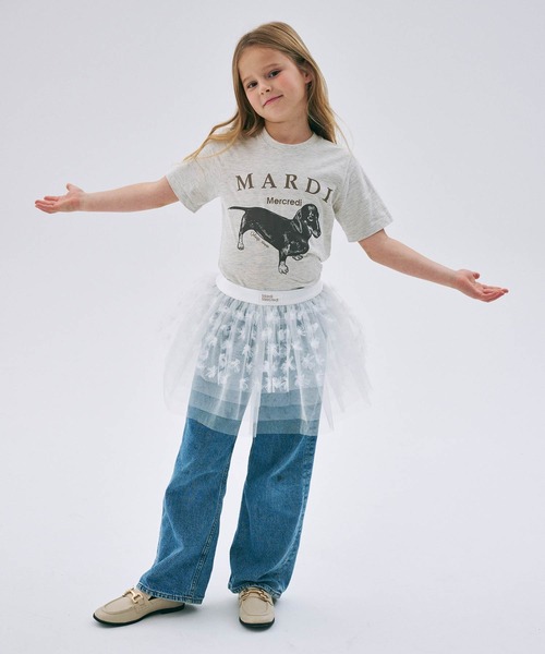 Mardi Mercredi キッズ用Tシャツ【まお】 Mardi Mercredi tシャツ KIDS TSHIRT TRIPLE FLOWER キッズ 子供