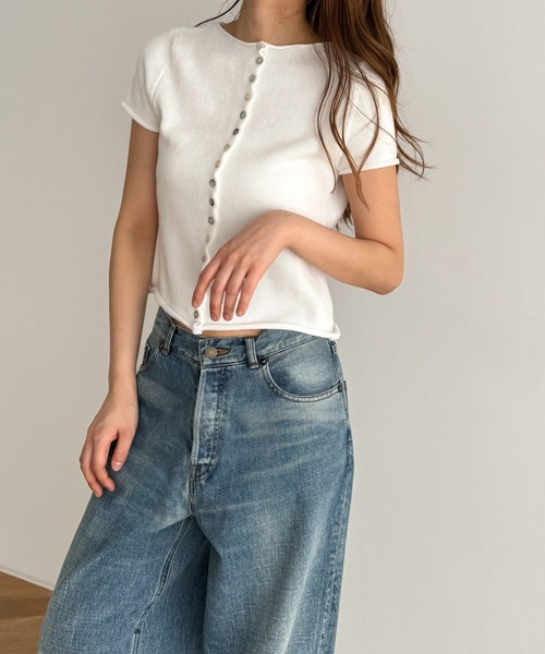 canal jean 半袖ニット 完売品 El Mar セール】El mar 半袖サマーニットカーディガン（カーディガン