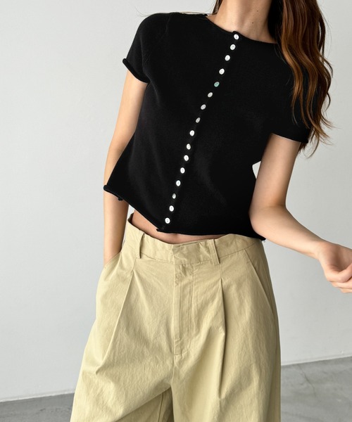 CANAL JEAN カーディガン El mar コットン半袖ボタン