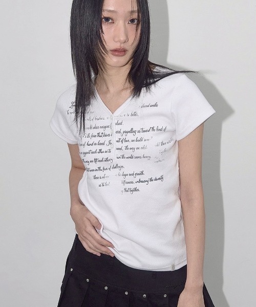 tシャツ 「FANCY CLUB」VINTAGE SNAP LETTERING TEE レディース