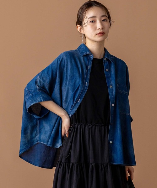 「Gready Brilliant」 半袖シャツ 38 インディゴブルー レディース