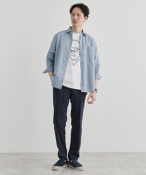 TAKEO KIKUCHI スラックス サイドゴアウエスト ストレートパンツ
