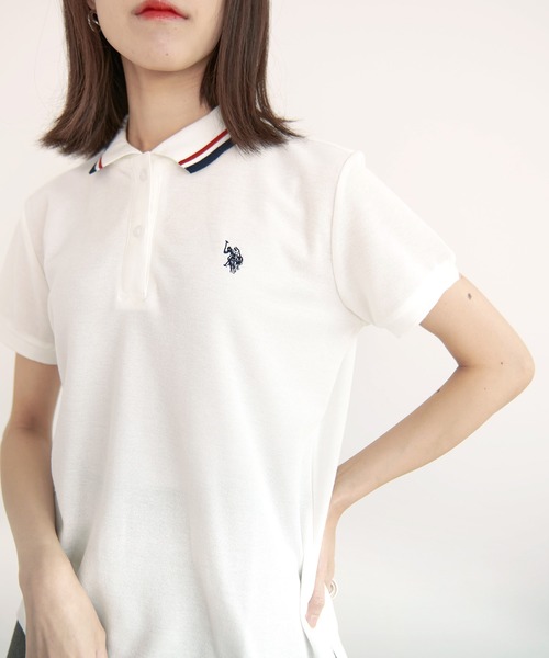 tシャツ 「U.S. POLO ASSN」ワンポイントロゴ半袖ポロシャツ レディース
